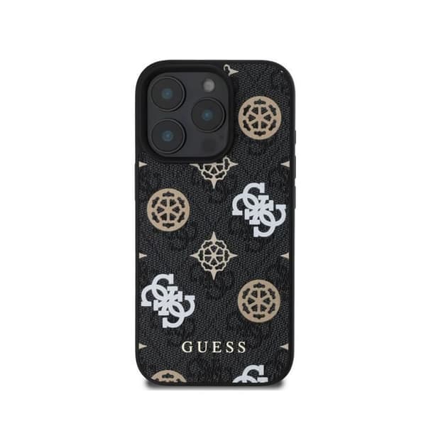 Coque för iPhone 16 Pro Max Kompatibel med MagSafe 4G Utgåva Peony Ultra-Chic Guess Svart