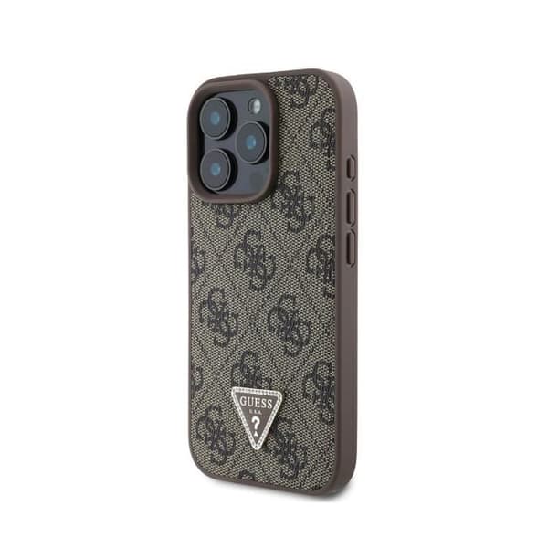 Coque för Apple iPhone 16 Pro Max Edition 4G Strass Triangel Metalliserad Guess Brun
