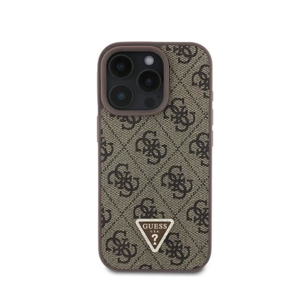 Coque för Apple iPhone 16 Pro Max Edition 4G Strass Triangel Metalliserad Guess Brun