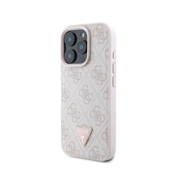 Coque för Apple iPhone 16 Pro Edition 4G Strass Triangel Metaliserad Guess Rosé champagne