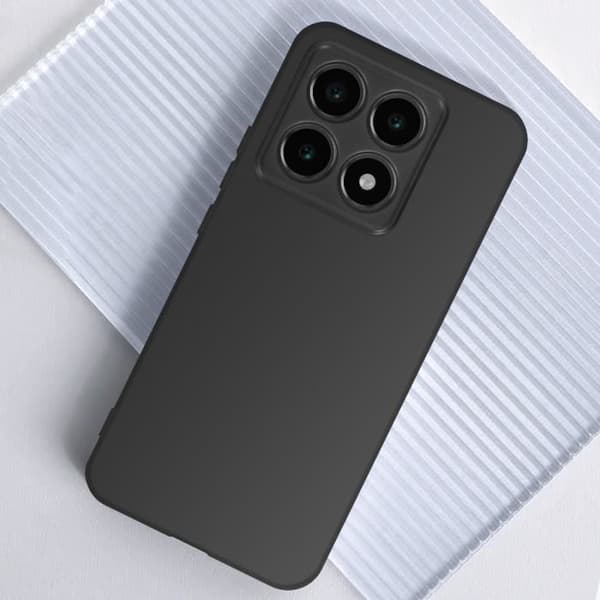 Skyddsfodral för Xiaomi 14T Matt yta Mjuk Stötabsorberande 3mk Svart