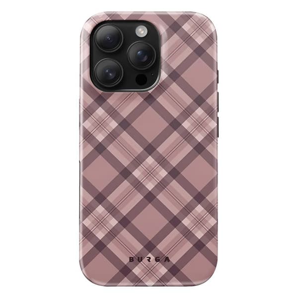Skydd för iPhone 16 Pro Stötsäker Elegant Rutigt Med Förhöjda Kanter