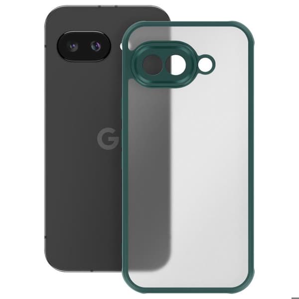 Stötsäker skydd för Google Pixel 9a med förstärkta hörn grön
