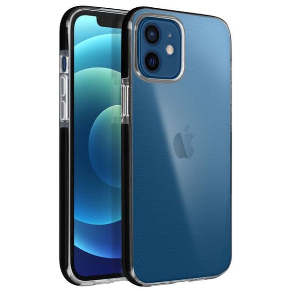 Coque iPhone 12 / 12 Pro Flexibel Kromad Kontur Transparent Bak Akashi Svart