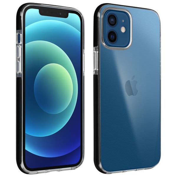 Coque iPhone 12 / 12 Pro Flexibel Kromad Kontur Transparent Bak Akashi Svart
