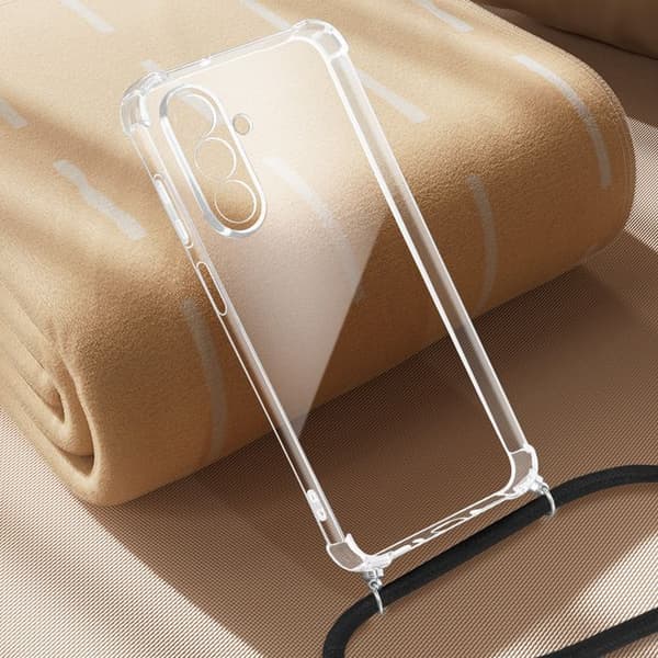 Silicone Antichock-skal för Samsung Galaxy A26 med Transparent Flätad Snöre