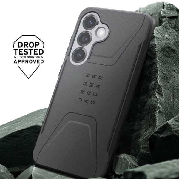Coque för Samsung S25 Militärkvalitet Stöttålig 6m Civil UAG Svart