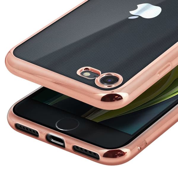 Coque iPhone SE 2020/8/7 Flexibel Kontur Krom Transparent Baksida Akashi Rose