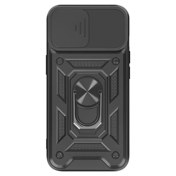 Coque för iPhone 16e Magnetisk Ring Kameraskydd Svart