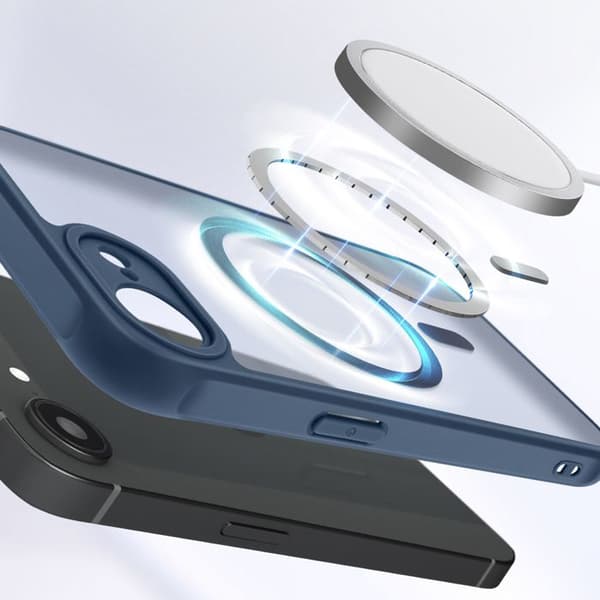 MagSafe-skal för iPhone 16e Matt Frostad Baksida Blå Nattkant