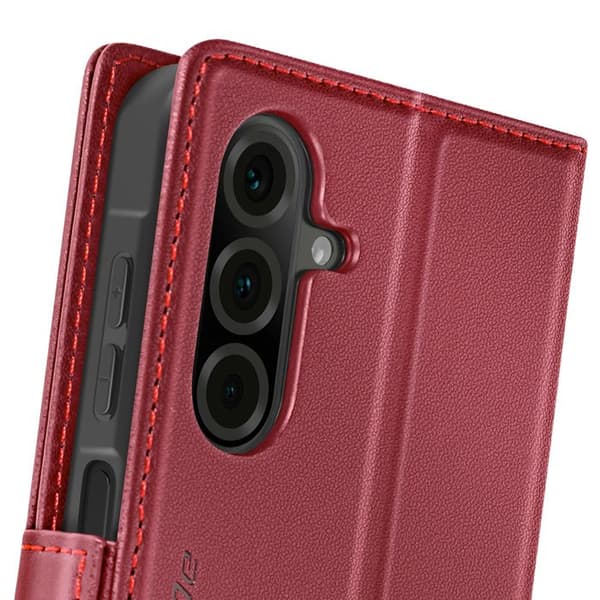 För Samsung Galaxy A26 RFID-skyddande plånboksfodral Röd