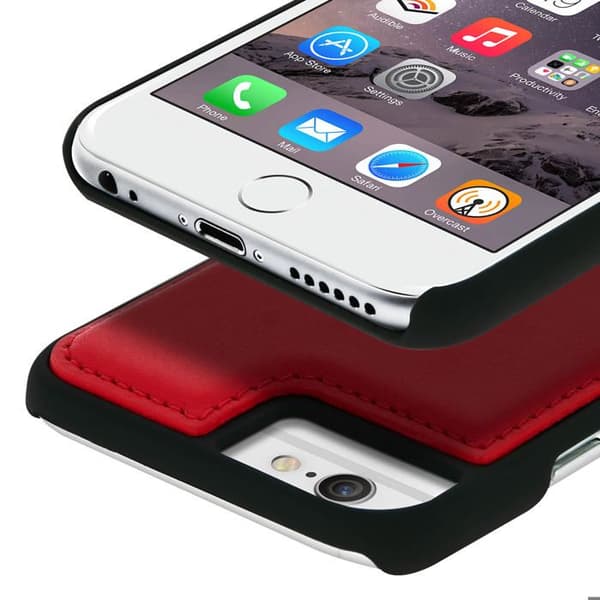Coque iPhone 8+, 7+, 6+, 6S+ Hårt skydd Äkta läder Akashi Röd