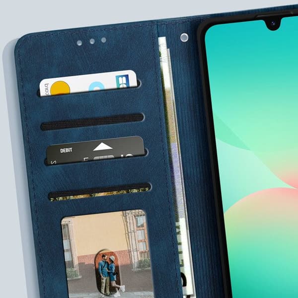 Fjärilsfodral för Samsung Galaxy A26 Plånbok och Videostöd Blå