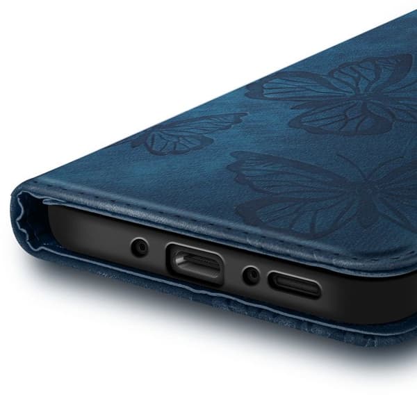 Fjärilsfodral för Samsung Galaxy A26 Plånbok och Videostöd Blå