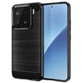 Miniatyrbild 1 av 5: Coque för Xiaomi 15 Silikon Design Kolfiber Brossé Svart