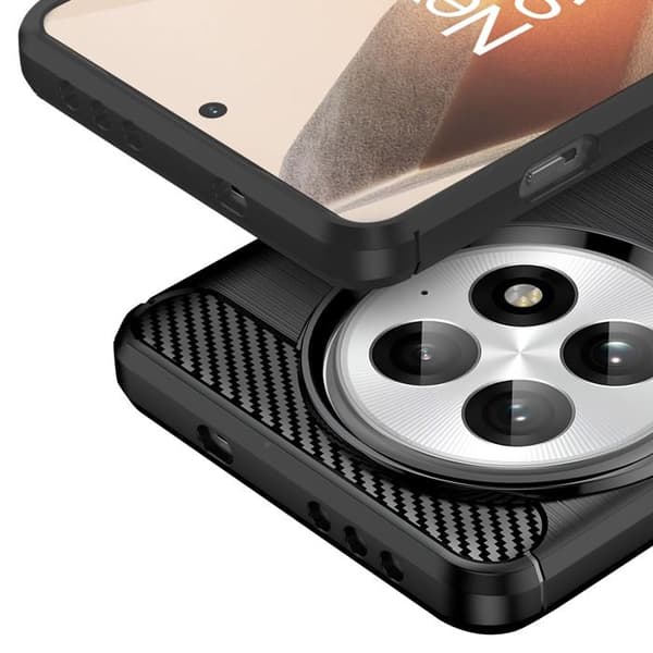 Coque för OnePlus 13 Silikon Design Kolfiber Borstad Svart