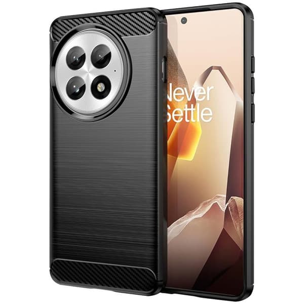 Coque för OnePlus 13 Silikon Design Kolfiber Borstad Svart