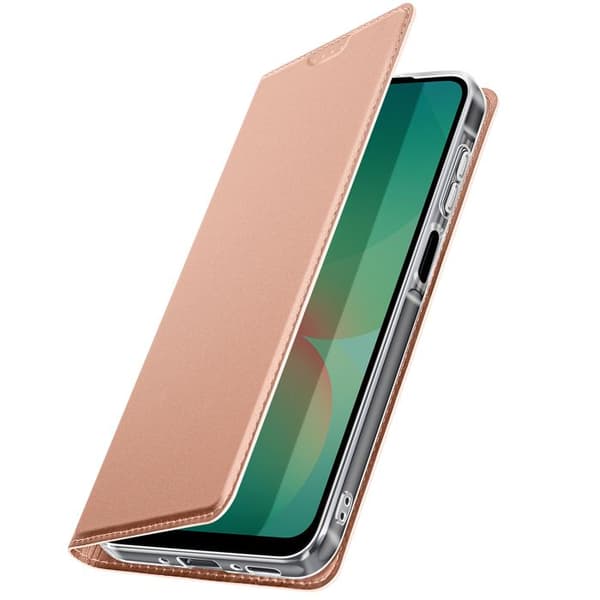 Étui för Samsung Galaxy A26 Satin Finish Kortfack Videostöd Dux Ducis Rosé Champagne