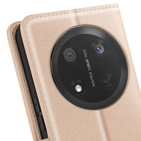 Fodral för Honor Magic 7 Lite Fickbok och Video Stöd Rosé Champagne