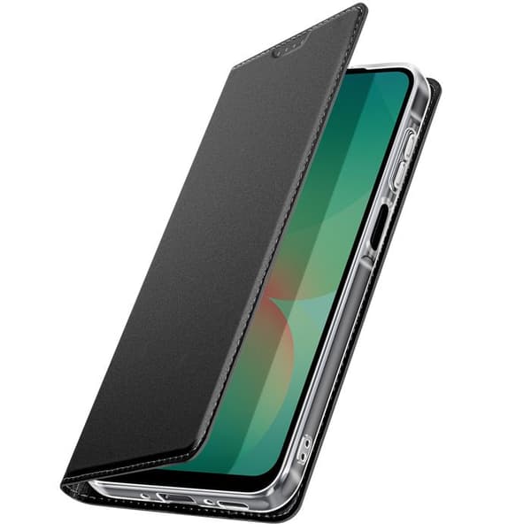Étui för Samsung Galaxy A26 Satin Effekt Kortfäste Videostöd Dux Ducis Svart