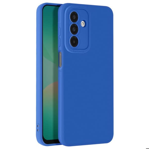 Skyddande silikonetui för Samsung Galaxy A26 med skyddad kamerablokk, blå.
