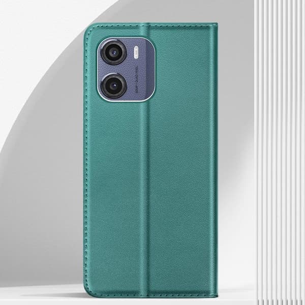 Fodral för Motorola Moto E15 / G05 Klipp Plånbok Magnet Stöd Grön