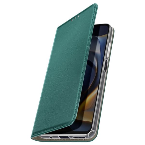 Fodral för Motorola Moto E15 / G05 Klipp Plånbok Magnet Stöd Grön
