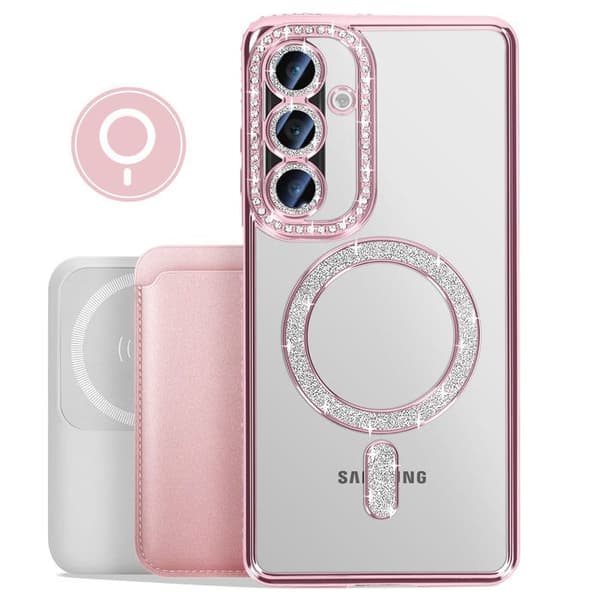 Coque Diamant för Samsung Galaxy A26 MagSafe Contour Strass Rosa