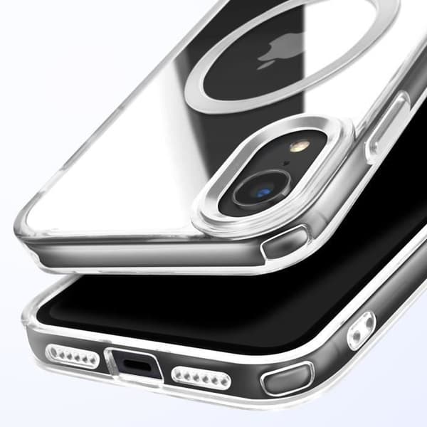 Coque MagSafe för iPhone XR Bakfäste i Glas Färg Silver
