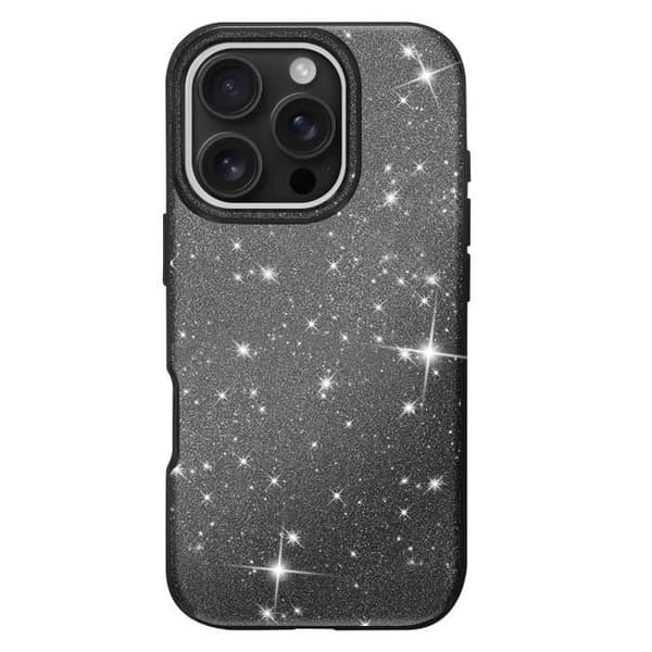 Glittrande Stöttålig Fodral för iPhone 16 Pro Svart