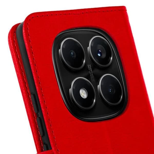 Fodral för Redmi Note 14 Pro och 14 Pro Plus Plånbok och Stöd Röd