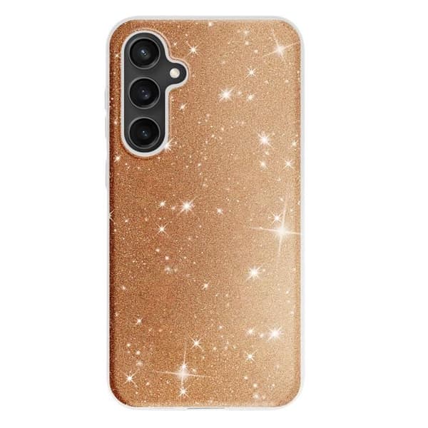 Glittrande Chockresistent Skal för Samsung Galaxy S23 FE Guld