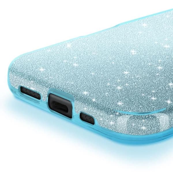 Glittrande skal för iPhone 16 Plus Stötsäkert Blå