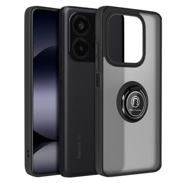 Coque för Xiaomi Redmi Note 14 5G med Video Stöd Ring Svart