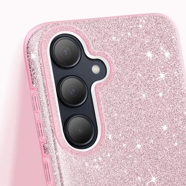 Coque Paillette för Samsung Galaxy A35 Ultra tunn silikon Rosa
