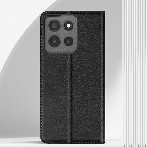 Fodral för Motorola Moto G15 / G15 Power Med Magnetiskt Wallet Ställ Svart