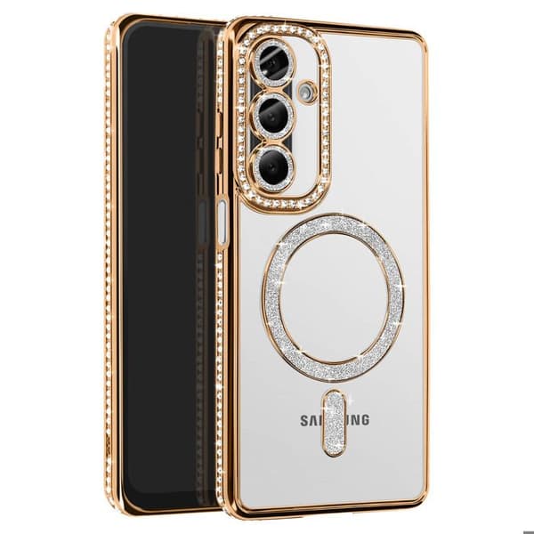 Coque Diamant för Samsung Galaxy A26 MagSafe Kontur Strass Guld