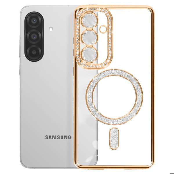 Coque Diamant för Samsung Galaxy A36 MagSafe Kontur Strass Guld
