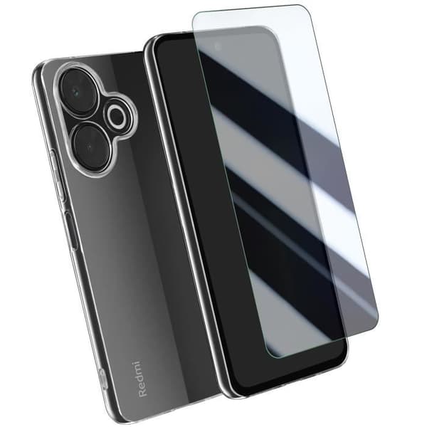 Coque för Xiaomi Redmi 13 Flexibel med Härdat Glas 9H Transparent