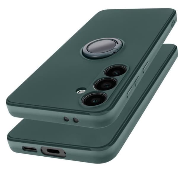 Coque för Samsung Galaxy S24 FE Ring Stöd Silikon Flexibel Grön