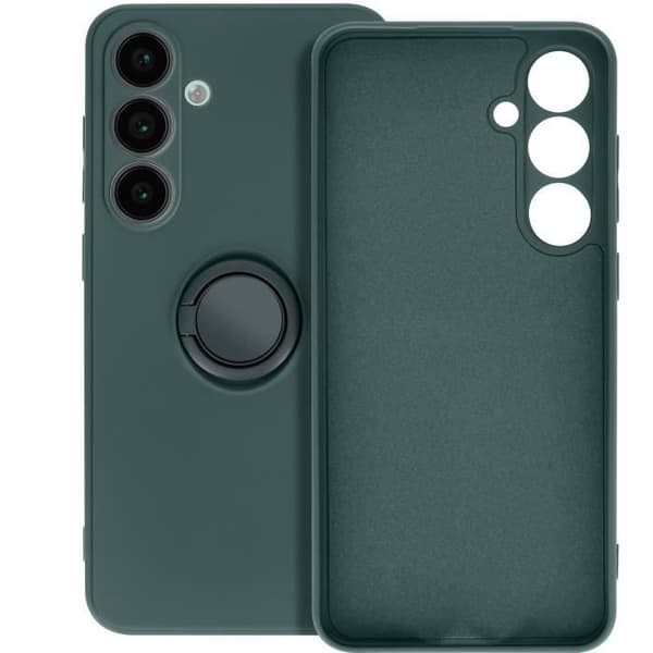 Coque för Samsung Galaxy S24 FE Ring Stöd Silikon Flexibel Grön