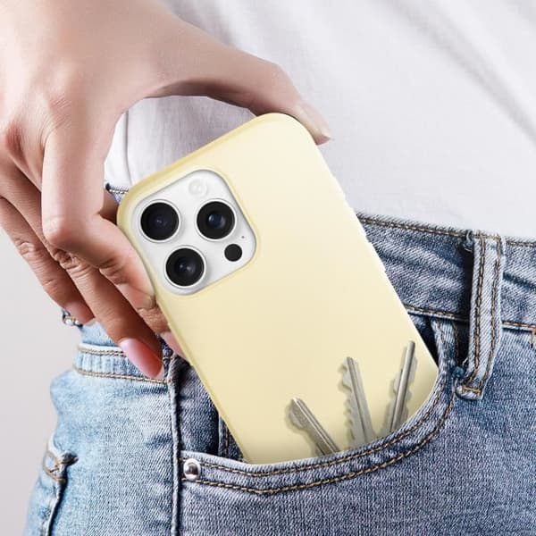 Coque för iPhone 16 Pro Max Semi-rigida Soft-touch Antifingerprint Gul