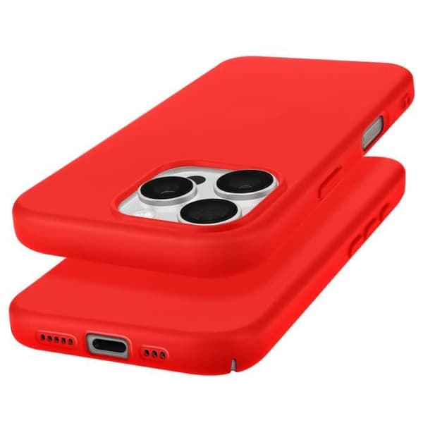 Coque för iPhone 16 Pro Semi-rigid Soft-touch Anti-spår Röd