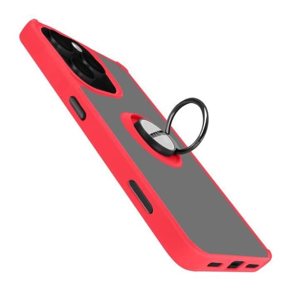 Coque för iPhone 16 Pro Max Metallring Videostöd Röd