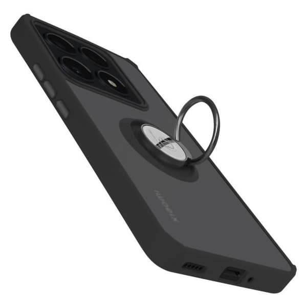 Coque för Xiaomi 14T Pro Metallring Videostöd Svart