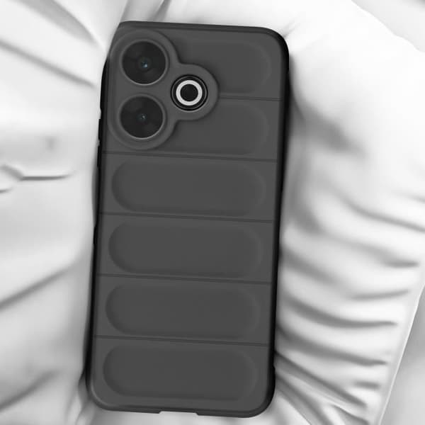 Skyddsfodral för Xiaomi Redmi 13 Stötabsorberande Silikon Texturerad 3D Svart