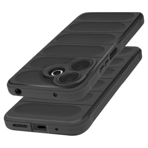Skyddsfodral för Xiaomi Redmi 13 Stötabsorberande Silikon Texturerad 3D Svart