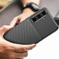 Miniatyrbild 4 av 4: Coque för Samsung Galaxy S24 FE Design Strié Antidérapant Svart