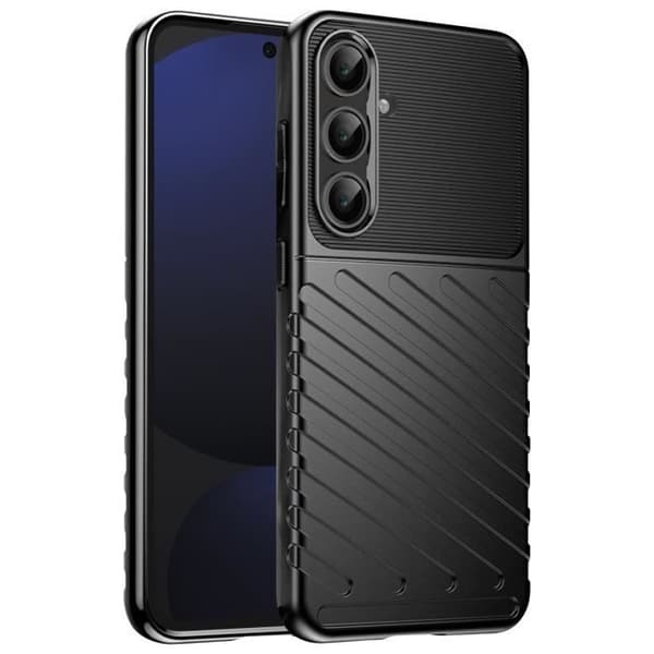 Coque för Samsung Galaxy S24 FE Design Strié Antidérapant Svart
