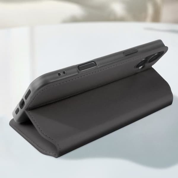 iPhone 16 Fodral med kortfack och videostöd Svart